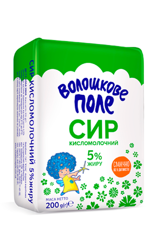 Сир кисломолочний 5% фасований 200г Волошкове Поле